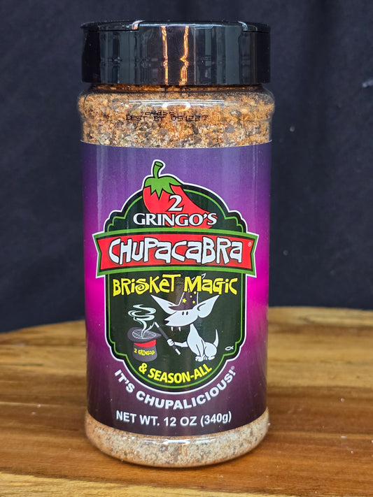 2 Gringo's Chupacabra Seasoning, Brisket Rub, 12 ounces, Front